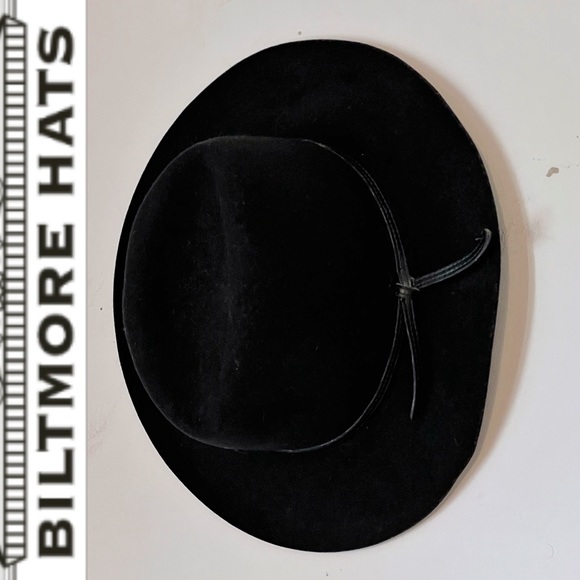 Vintage BILTMORE 🇨🇦 Black Soft Felt Classic Fedora Hat, Small - Picture 3 of 16